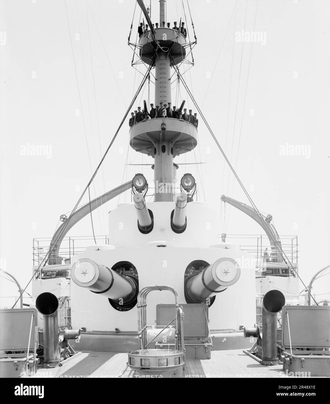 U.S.S. Kentucky, forward gun turrets, 1900 or 1901 Stock Photo - Alamy