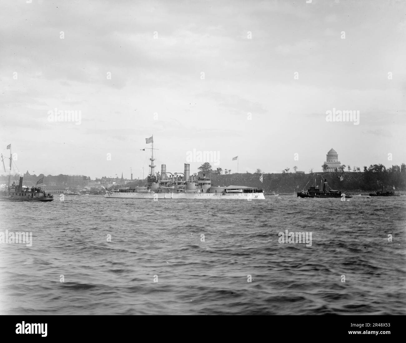 U.S.S. Indiana, Dewey Naval Parade, 1899. Stock Photo