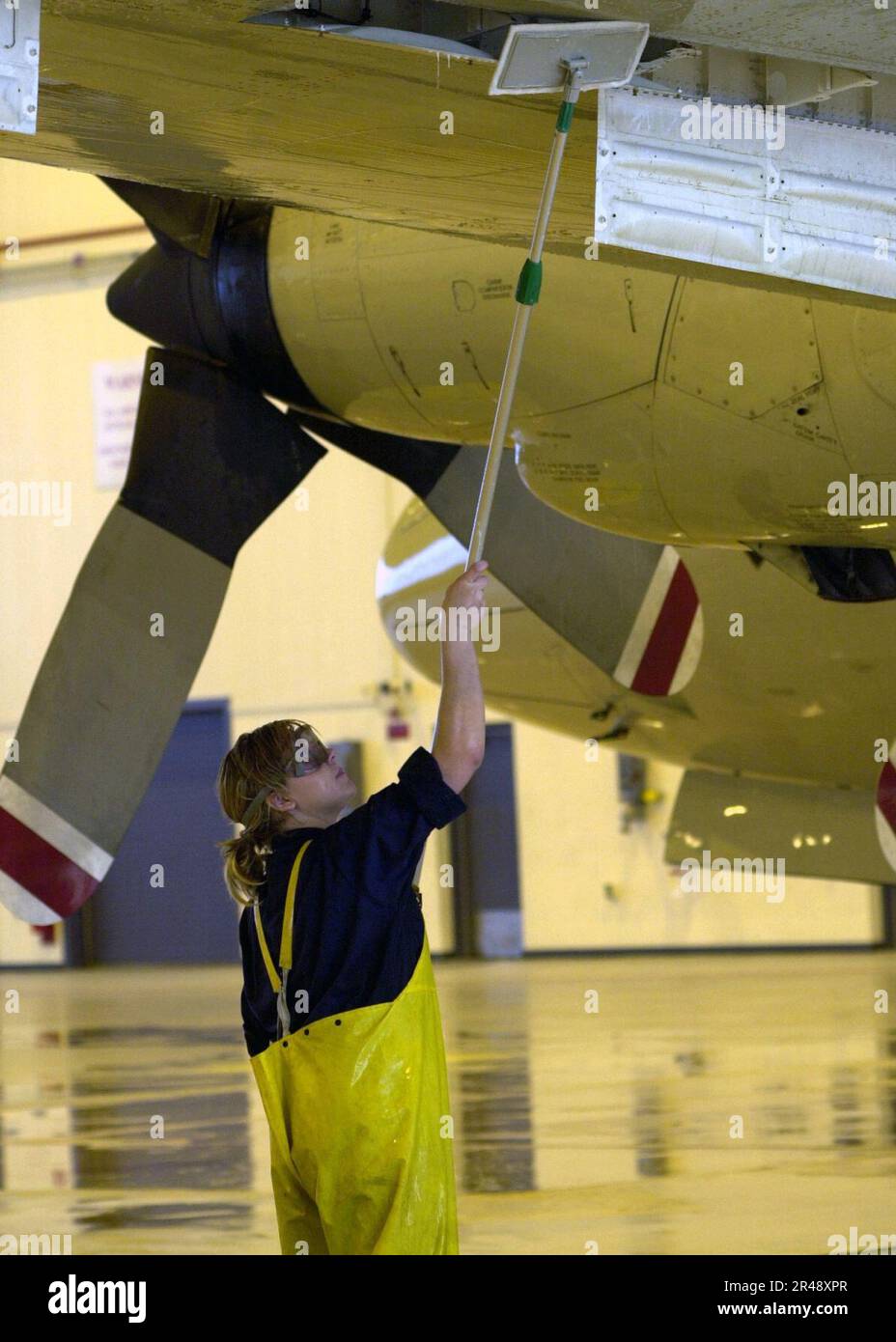 US Navy aircraft wash down Stock Photo - Alamy