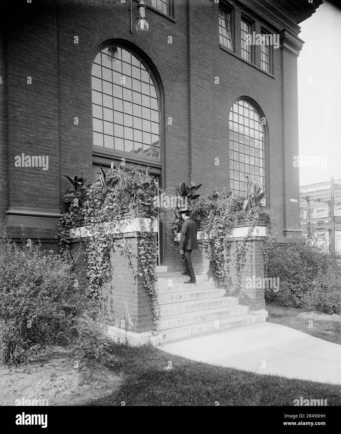 Front entrance to power house, National Cash Register [Company], Dayton, Ohio, (1902?). Stock Photo