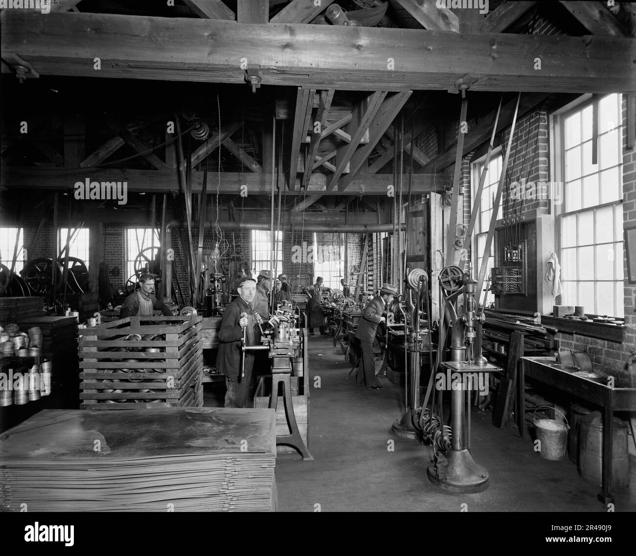 Glazier Stove Company, machine room, Chelsea, Mich., between 1900 and 1910. Stock Photo