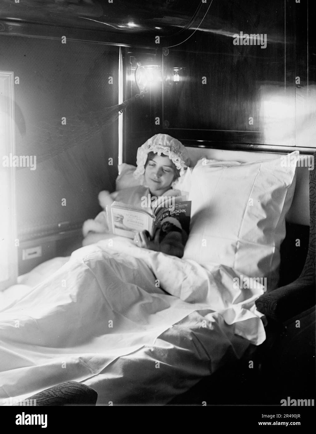 Person sleeping in bed vintage photo Black and White Stock Photos ...