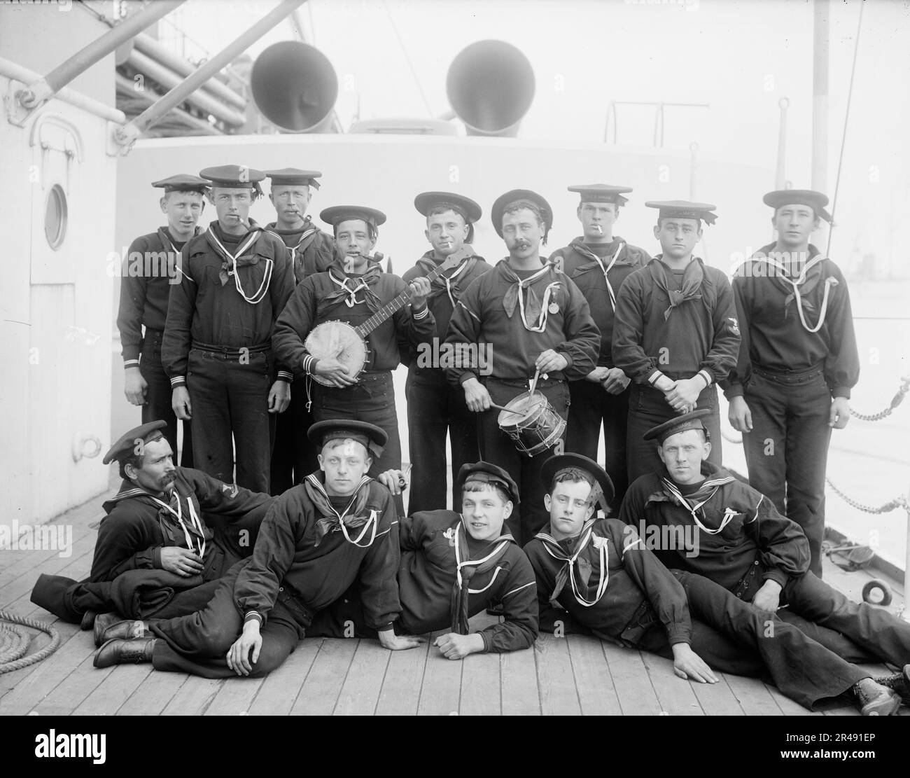 U.S.S. Maine, bachelors' glee club, 1896. Stock Photo