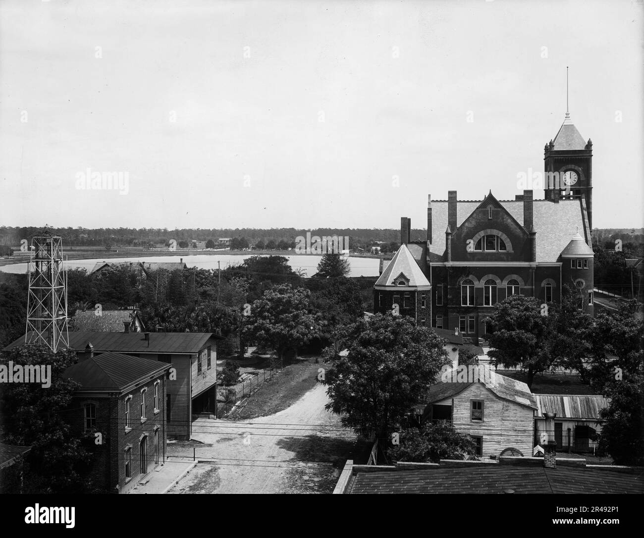 Court House and Lake Eola from Hotel San Juan Orlando Fla c1904