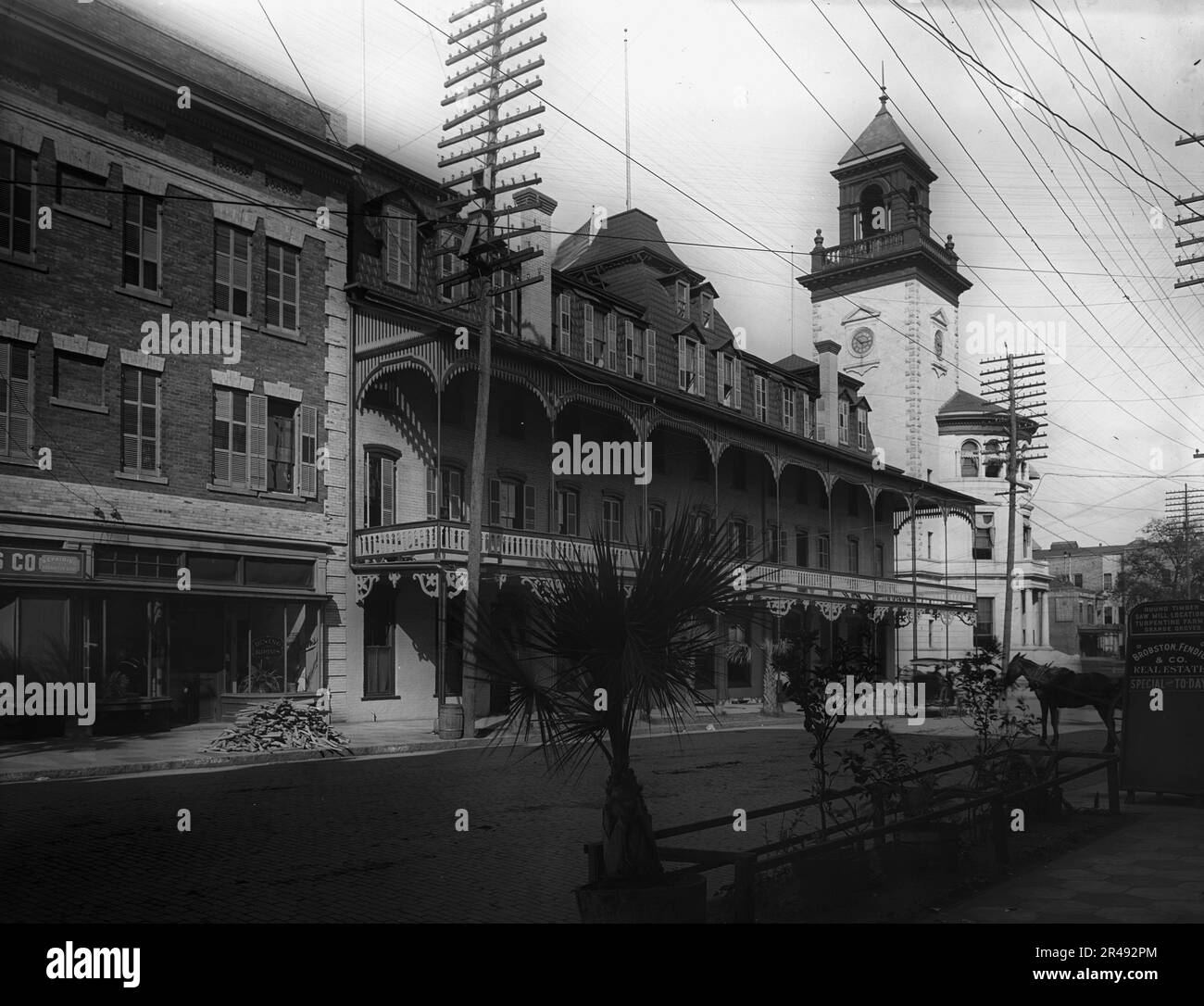 Hotel Duval and Post Office, Jacksonville, Fla., c1904. Stock Photo