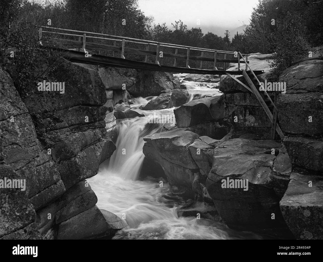 Upper falls of the Ammonoosuc, White Mountains, c1900 Stock Photo - Alamy