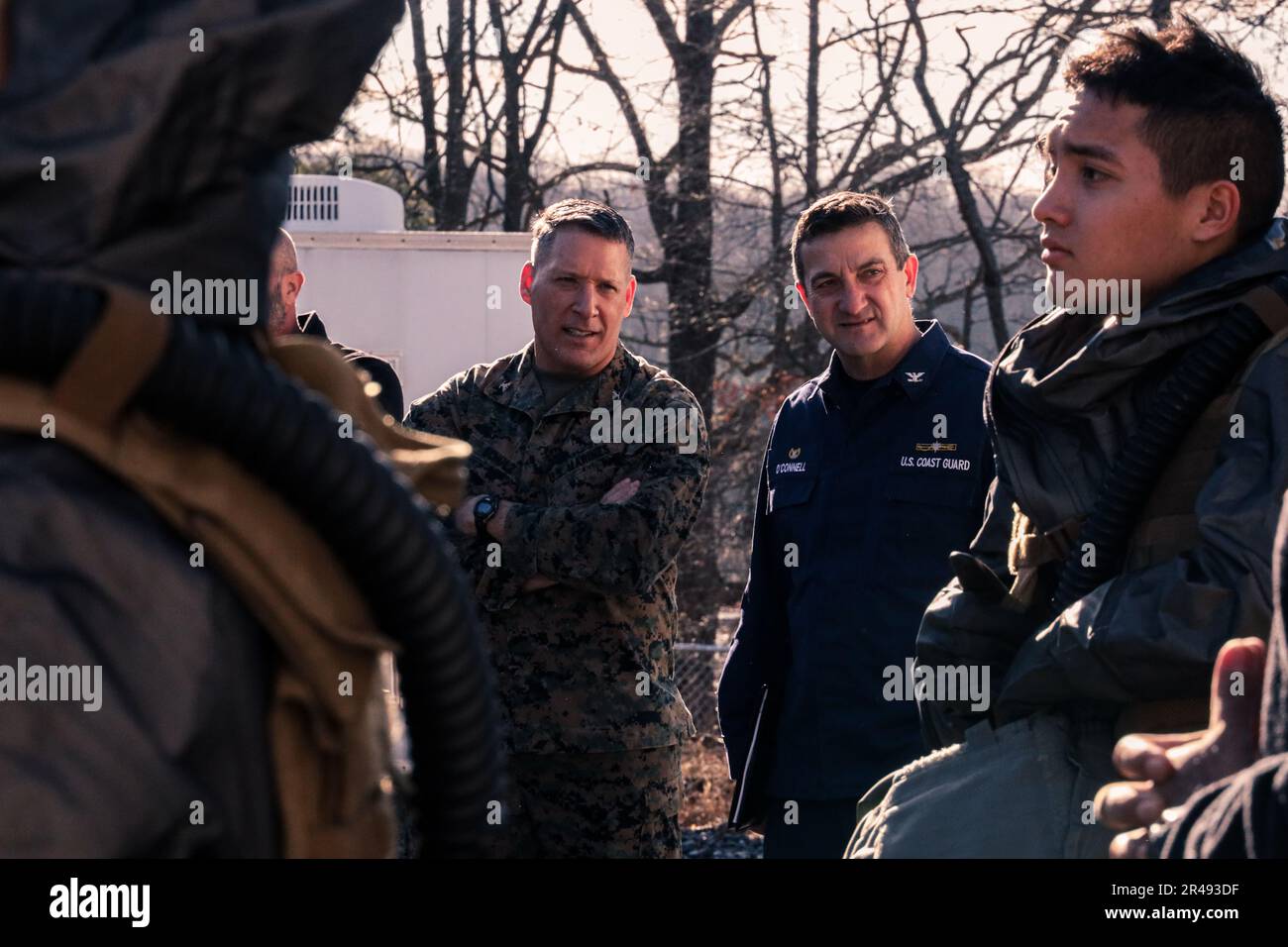 From left, U.S. Marine Corps Col. Dean Schulz, commanding officer, with