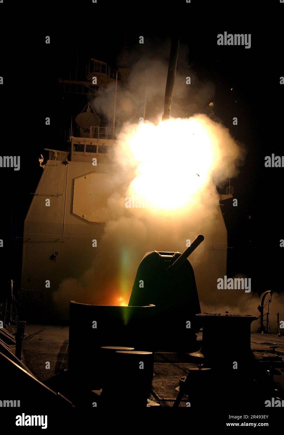 US Navy The guided missile cruiser USS Shiloh (CG 67) fires a Tomahawk
