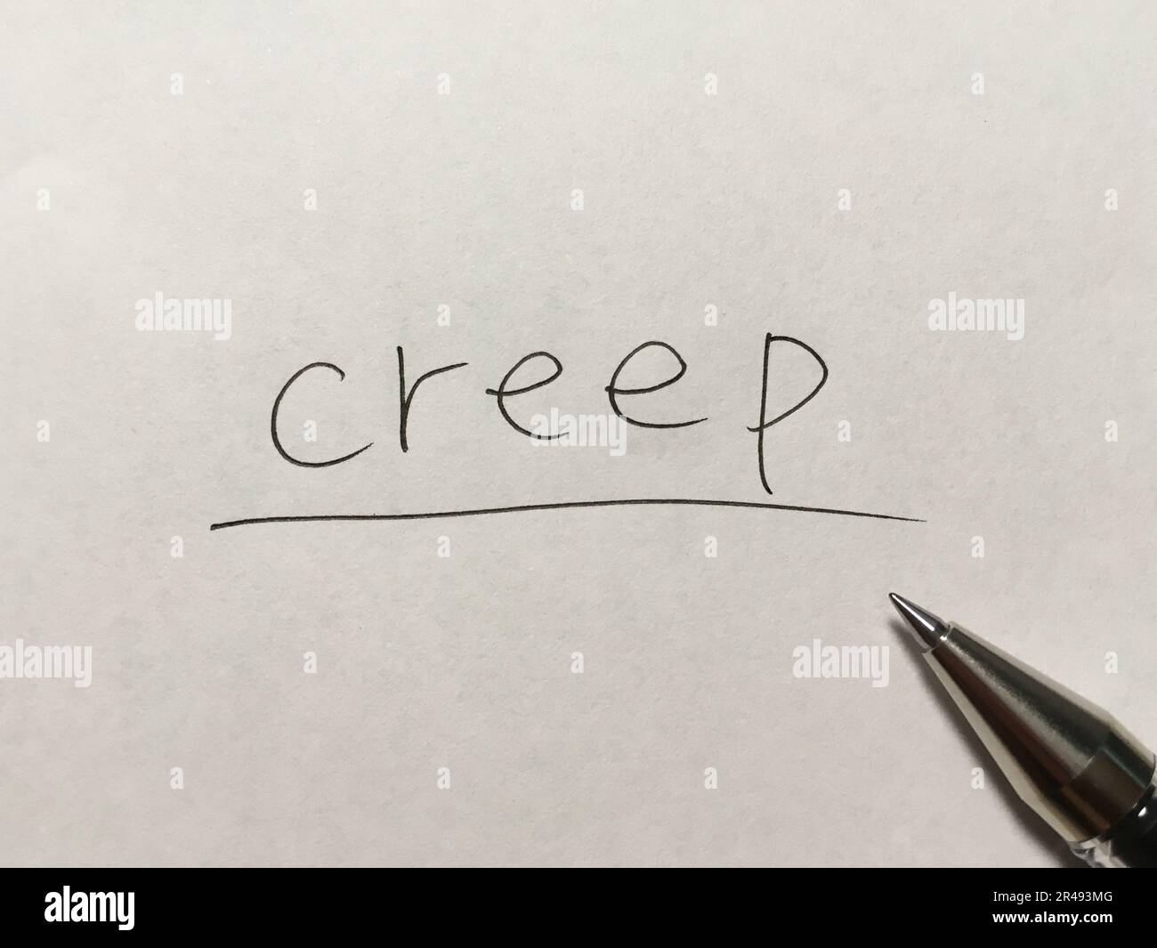 Creep concept word on paper background Stock Photo Alamy
