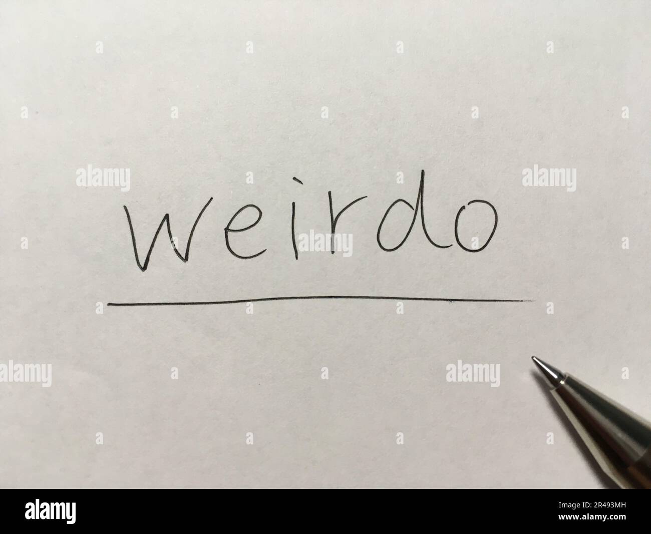 Weirdo concept word on paper background Stock Photo