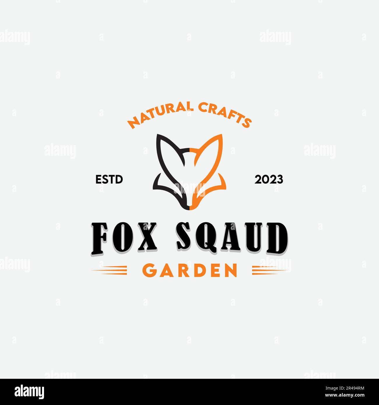 fox squad logo, vintage, minimalist and business logo design Stock Vector