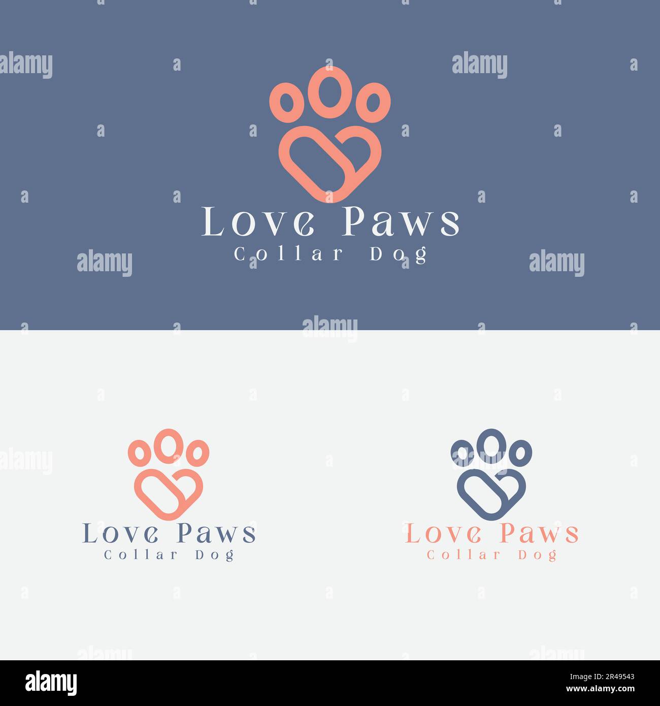 love paws dog logo, love, care, minimalist and elegant business logo