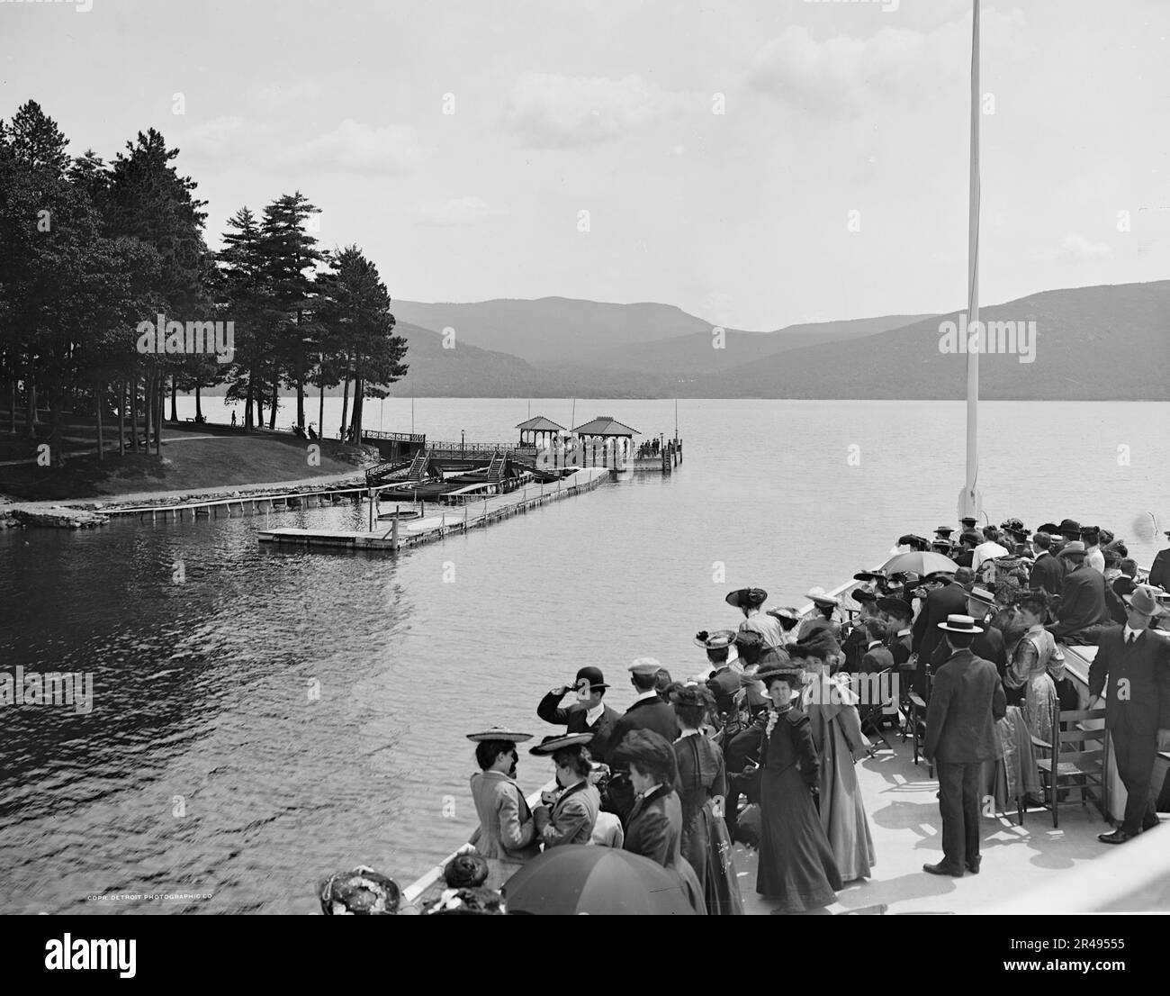 Approaching Sagamore Dock, Green Island, Lake George, N.Y., c1904 Stock
