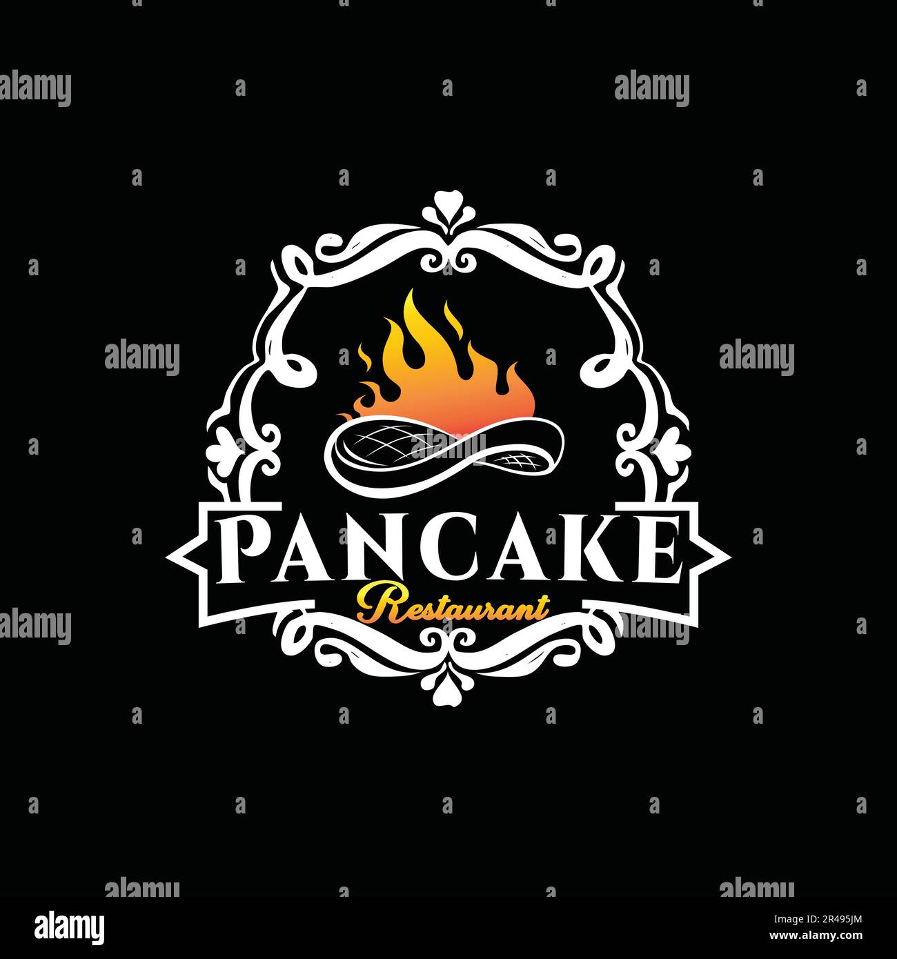 Pancake Restaurant food logo concept Stock Vector Image & Art Alamy