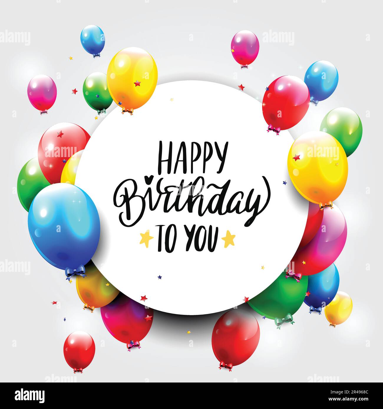 Colored happy birthday balloons vector background design Stock Vector