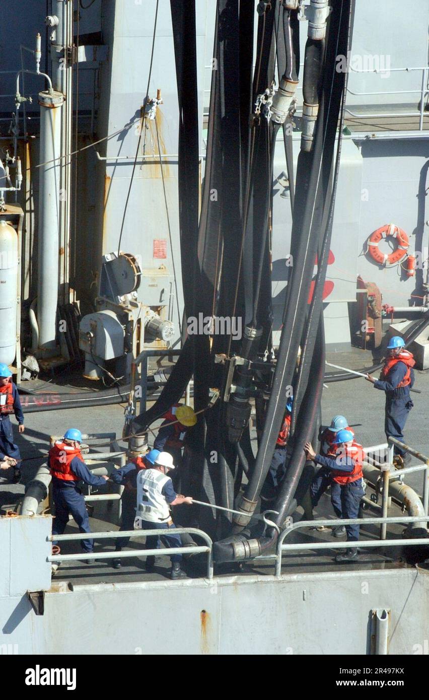US Navy Boatswain's Mates from the fast combat support ship USS