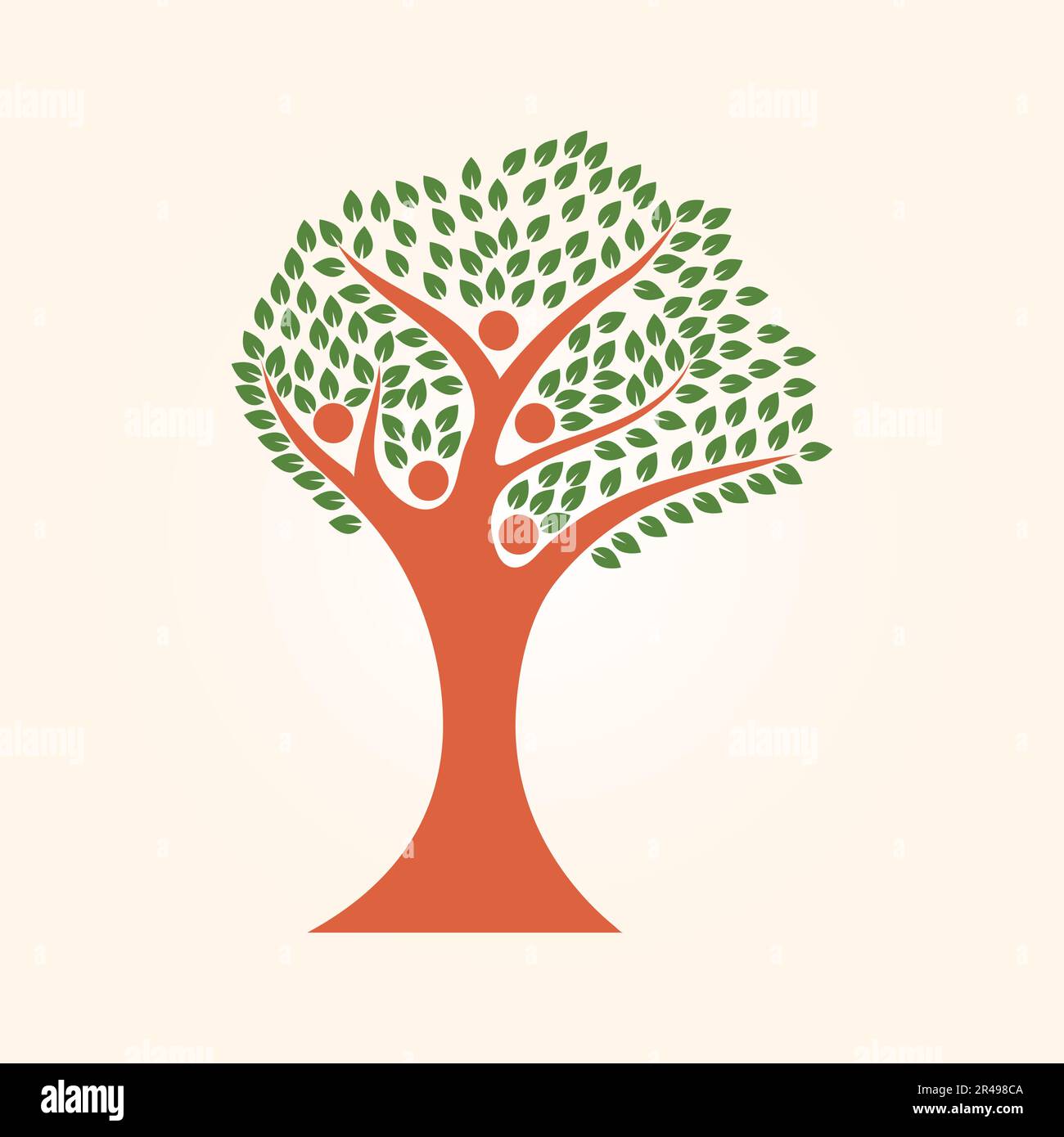 Family tree logo. Abstract family tree icon. Green tree logo. Stock illustration Stock Vector
