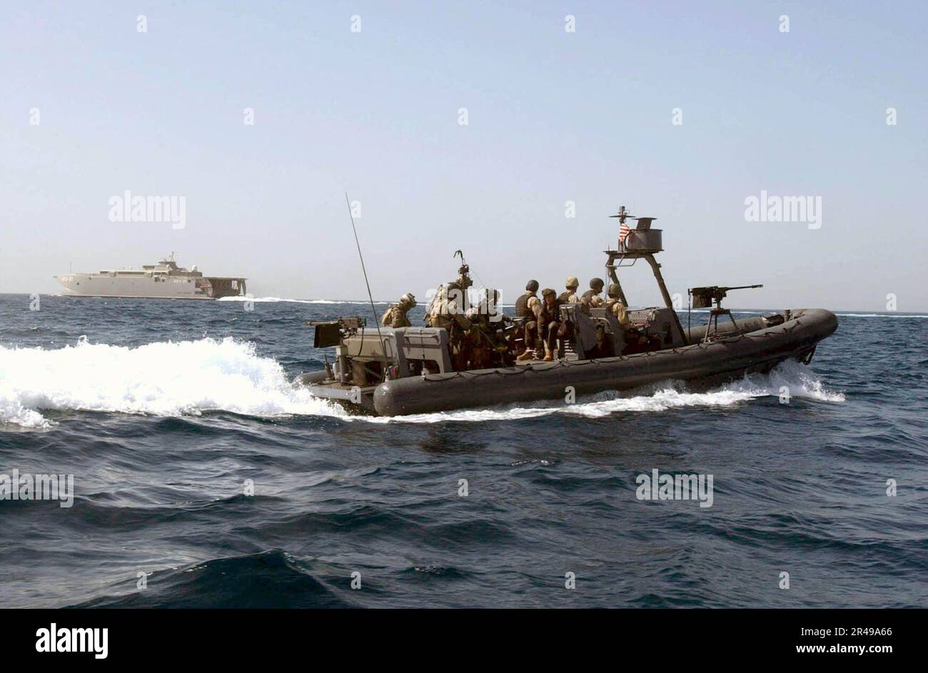 US Navy A Rigid Hull Inflatable Boat (RHIB) with Special Boat Team (SBT ...