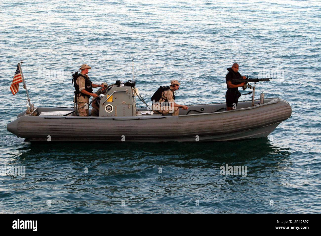 US Navy A Vessel Boarding Search and Seizure Team (VBSS) boat assigned ...