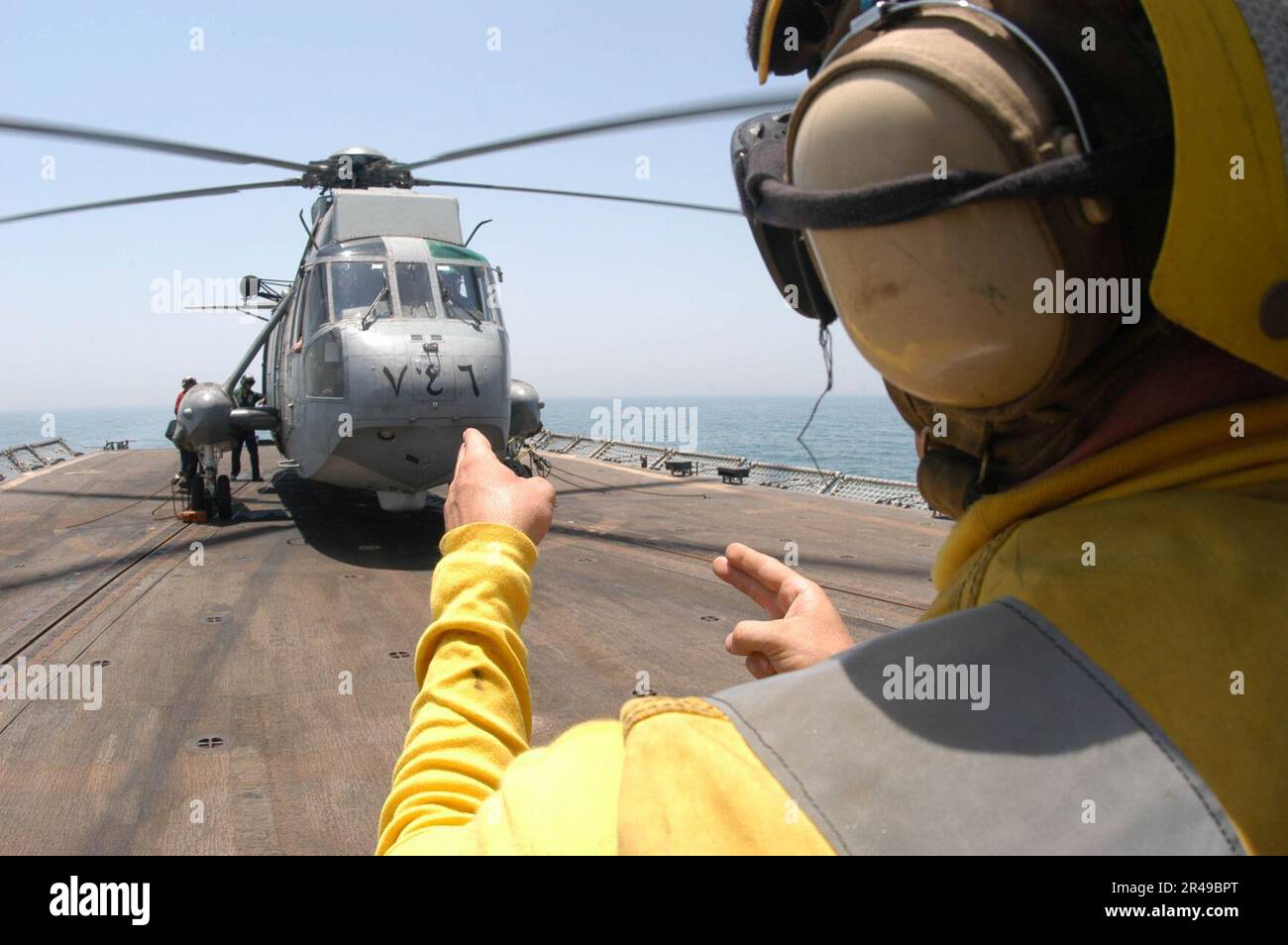 US Navy Flight deck director Boatswain's Mate Stock Photo Alamy