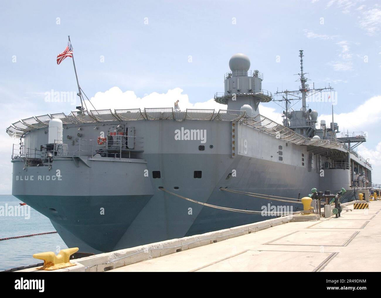 US Navy The amphibious command ship USS Blue Ridge (LCC 19) is moored ...