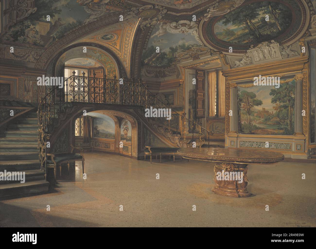 Interior in the Palazzo Borghese, 1886. Stock Photo