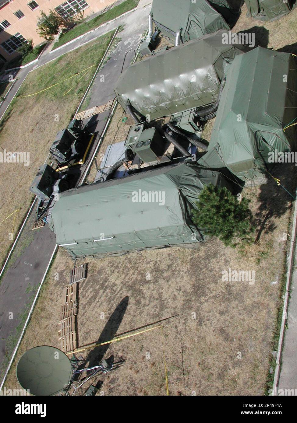 US Navy Exterior view of the Joint Mobile Ashore Support Terminal (JMAST) deployed from Naval