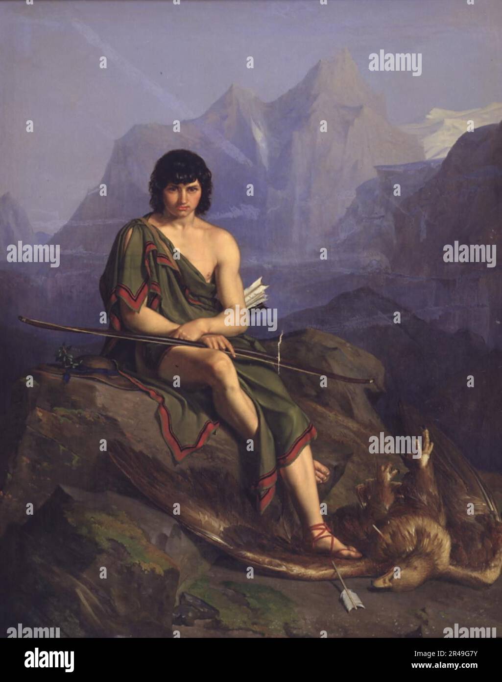 An archer resting after killing an eagle, 1817-1852. Stock Photo
