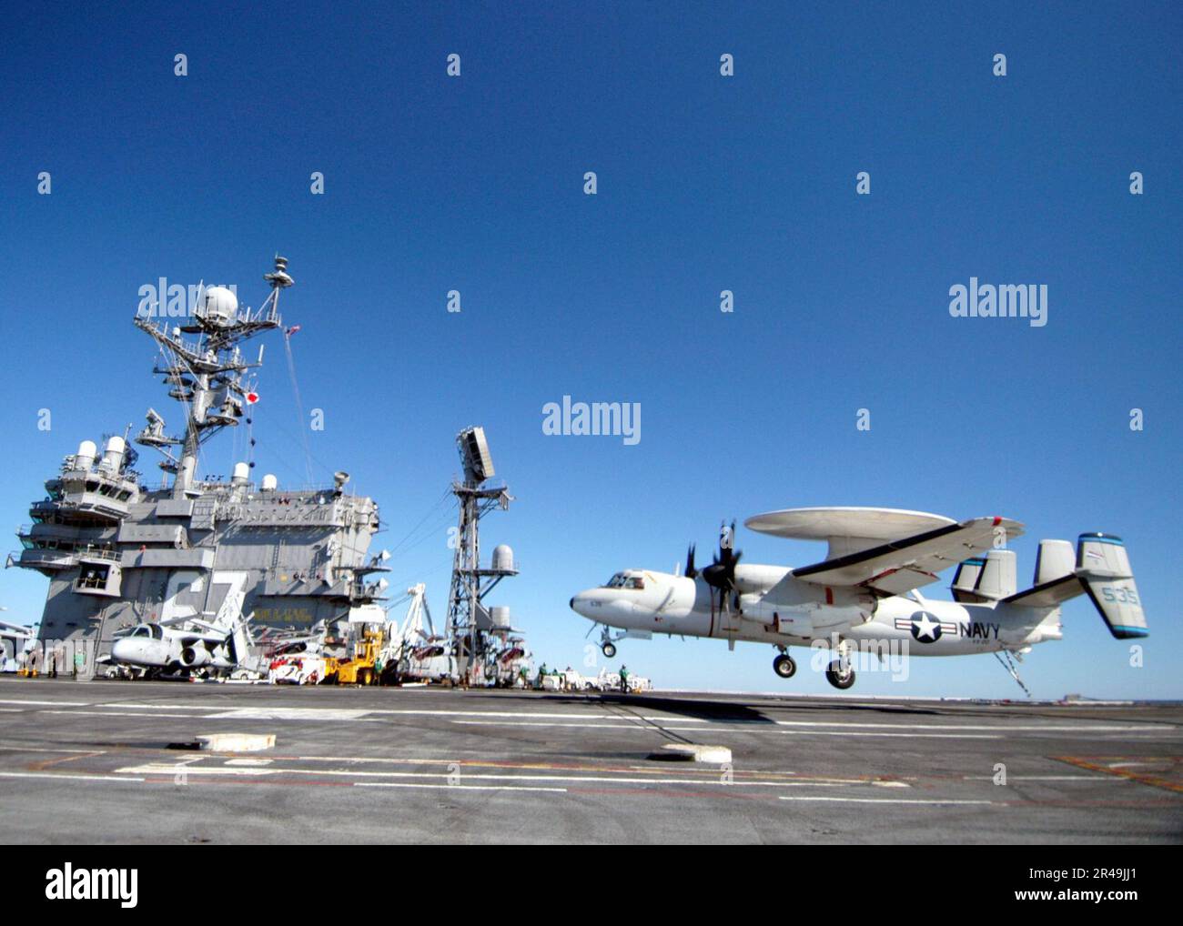 US Navy An E-2C Hawkeye equipped with two NP2000 eight-bladed ...