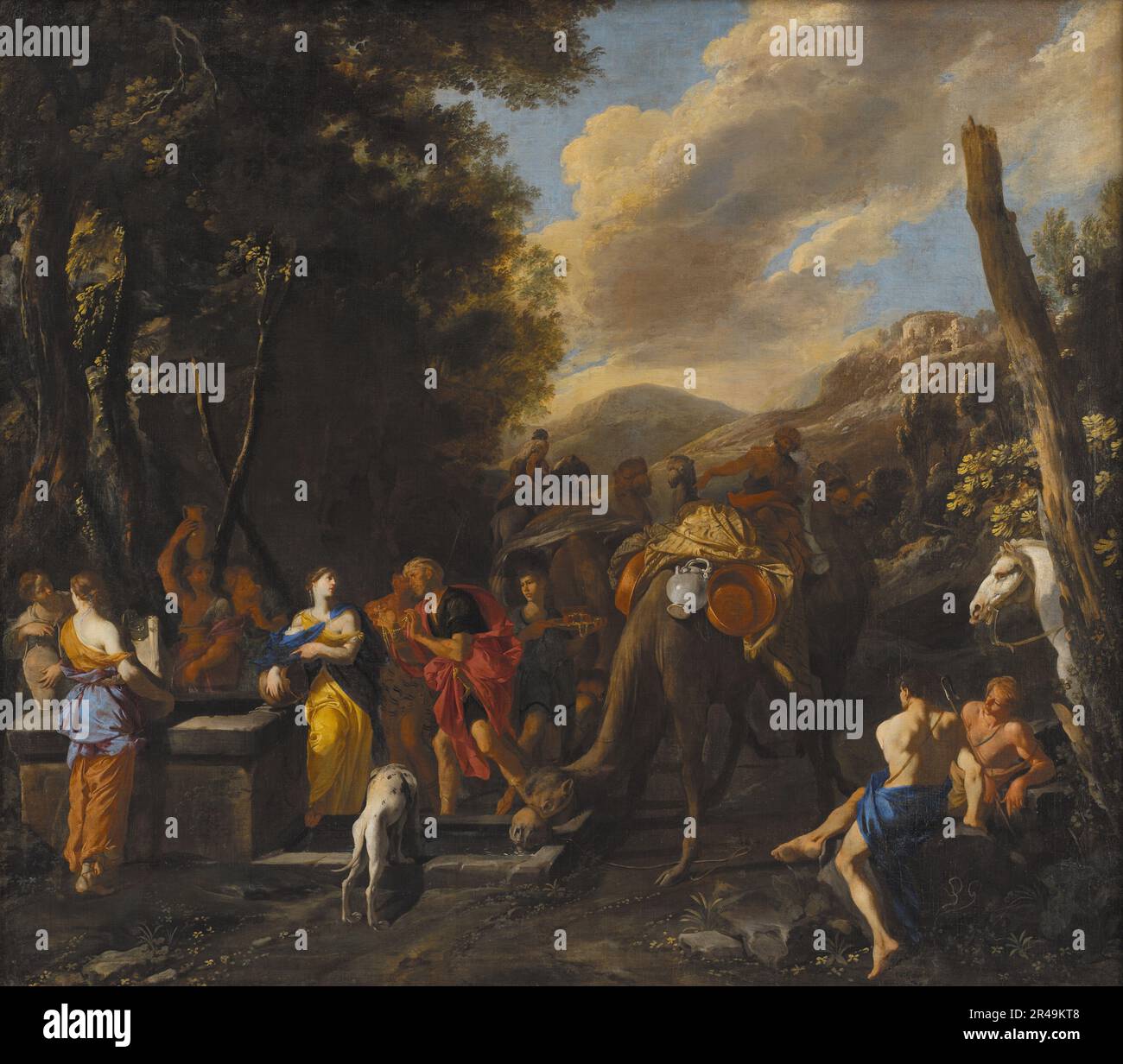 Rebecca and Eliezer at the Well;Abraham's Servant (Eliezer) Meets ...