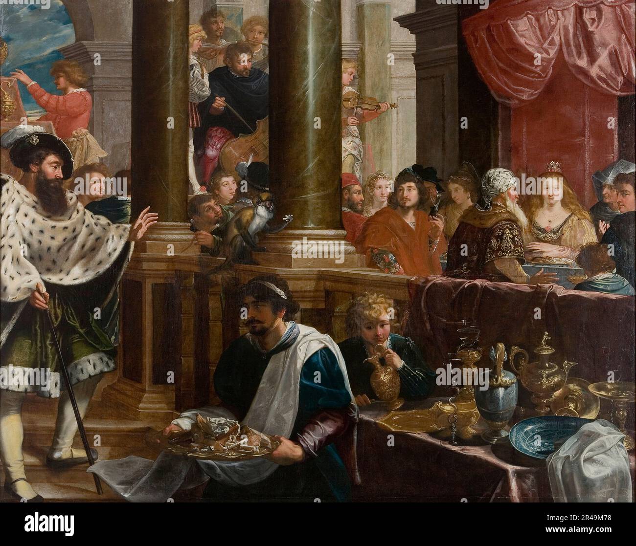 A Feast;A Banquet, 1622. Stock Photo