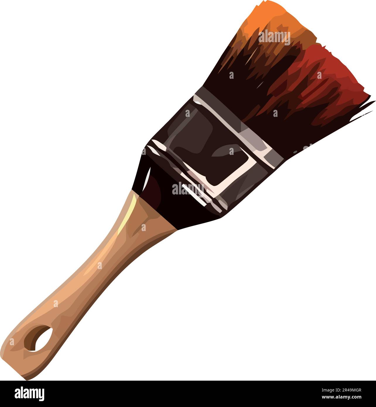 Wood handle metal brush Stock Vector Images Alamy