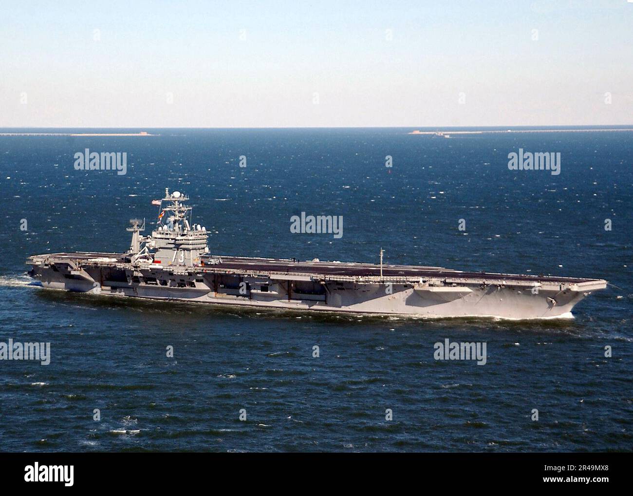 US Navy USS Washington (CVN 73) sails past the Chesapeake Bay