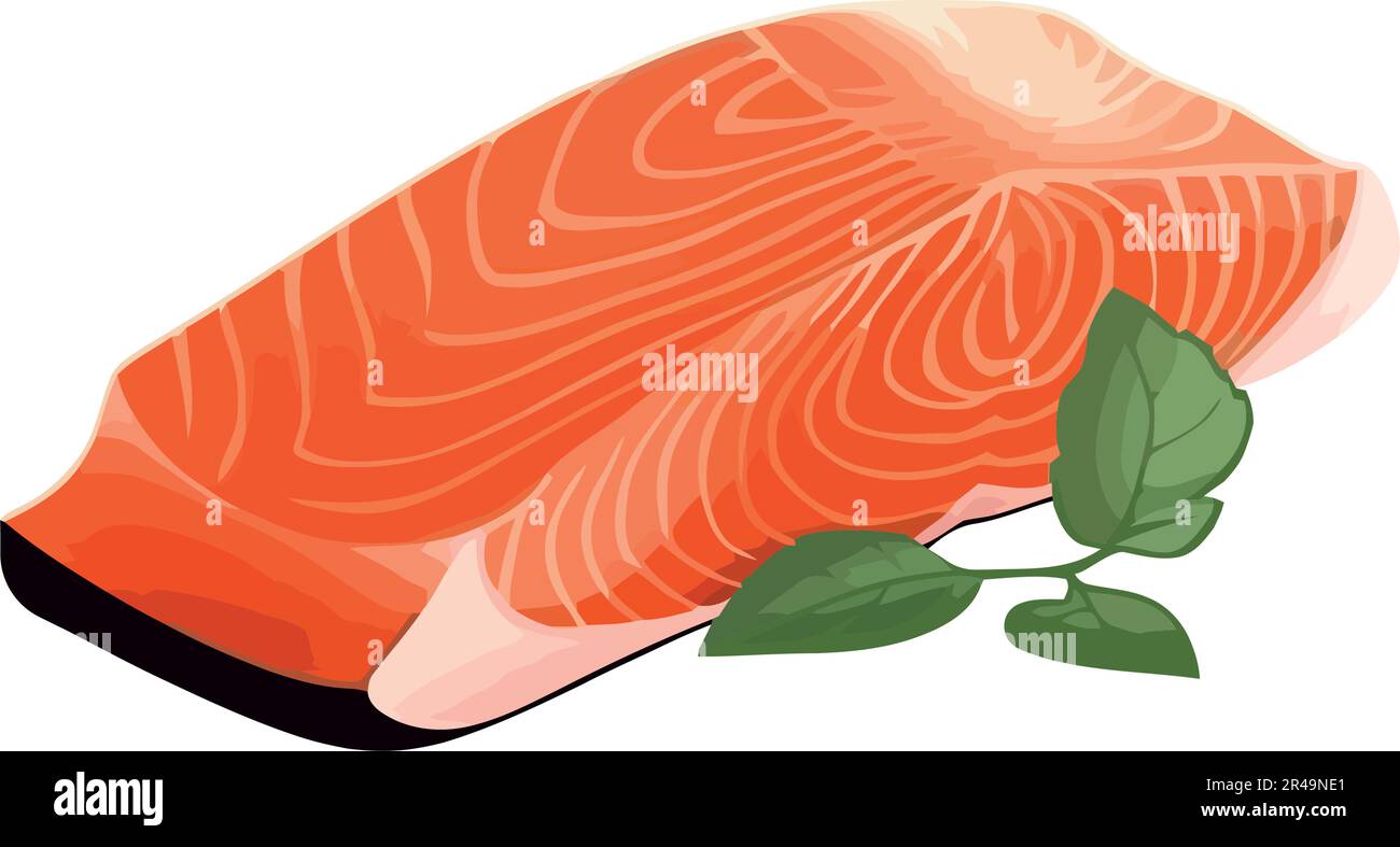 salmon steak illustration vector Stock Vector Image & Art - Alamy