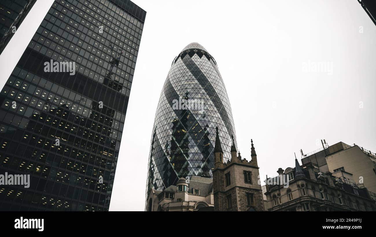 A scenic view of the Gherni Towers from the ground level in London, UK ...