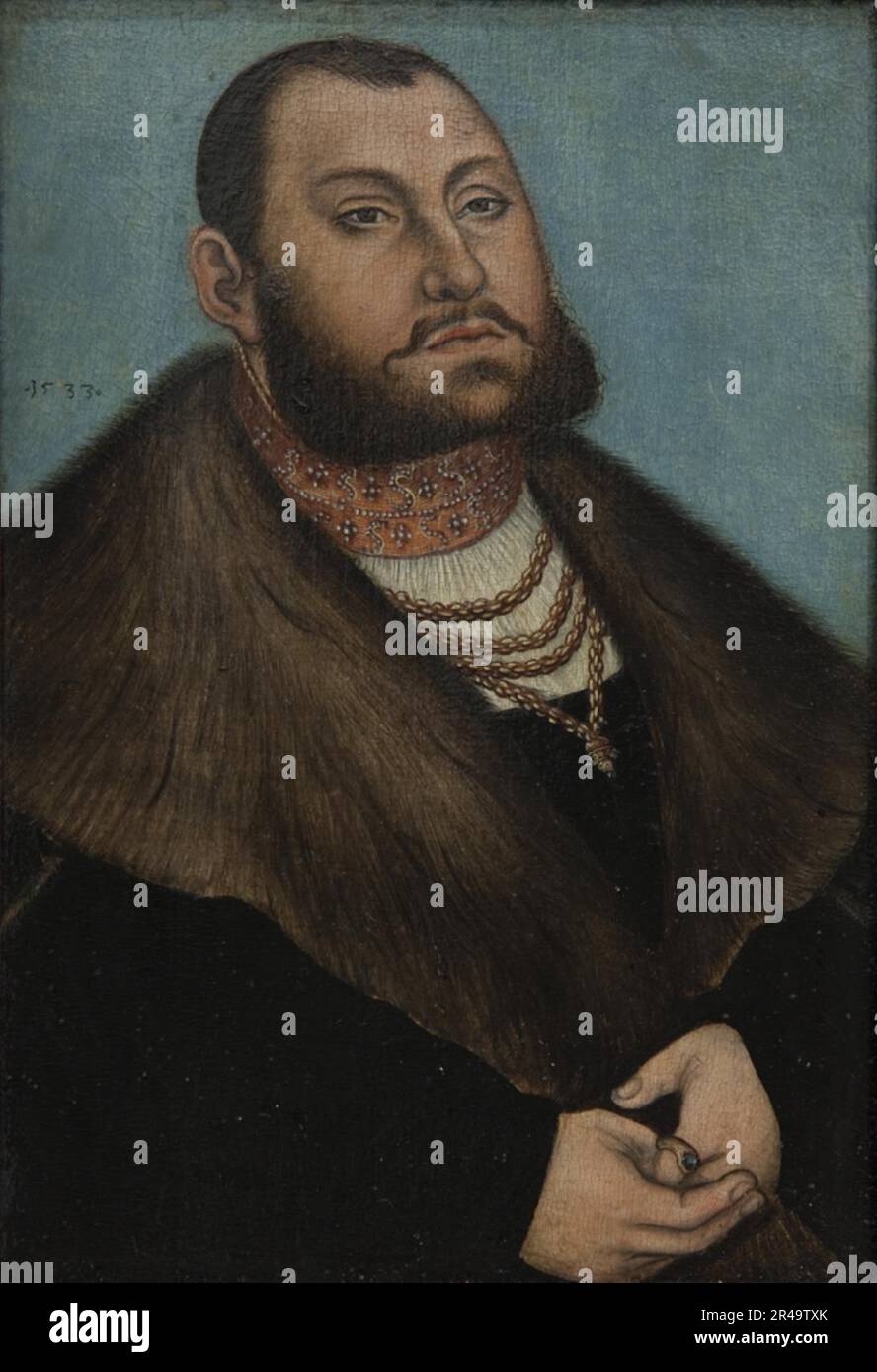 Portrait of the Elector John Frederic the Magnanimous of Saxony (1503-1554), 1533. Stock Photo