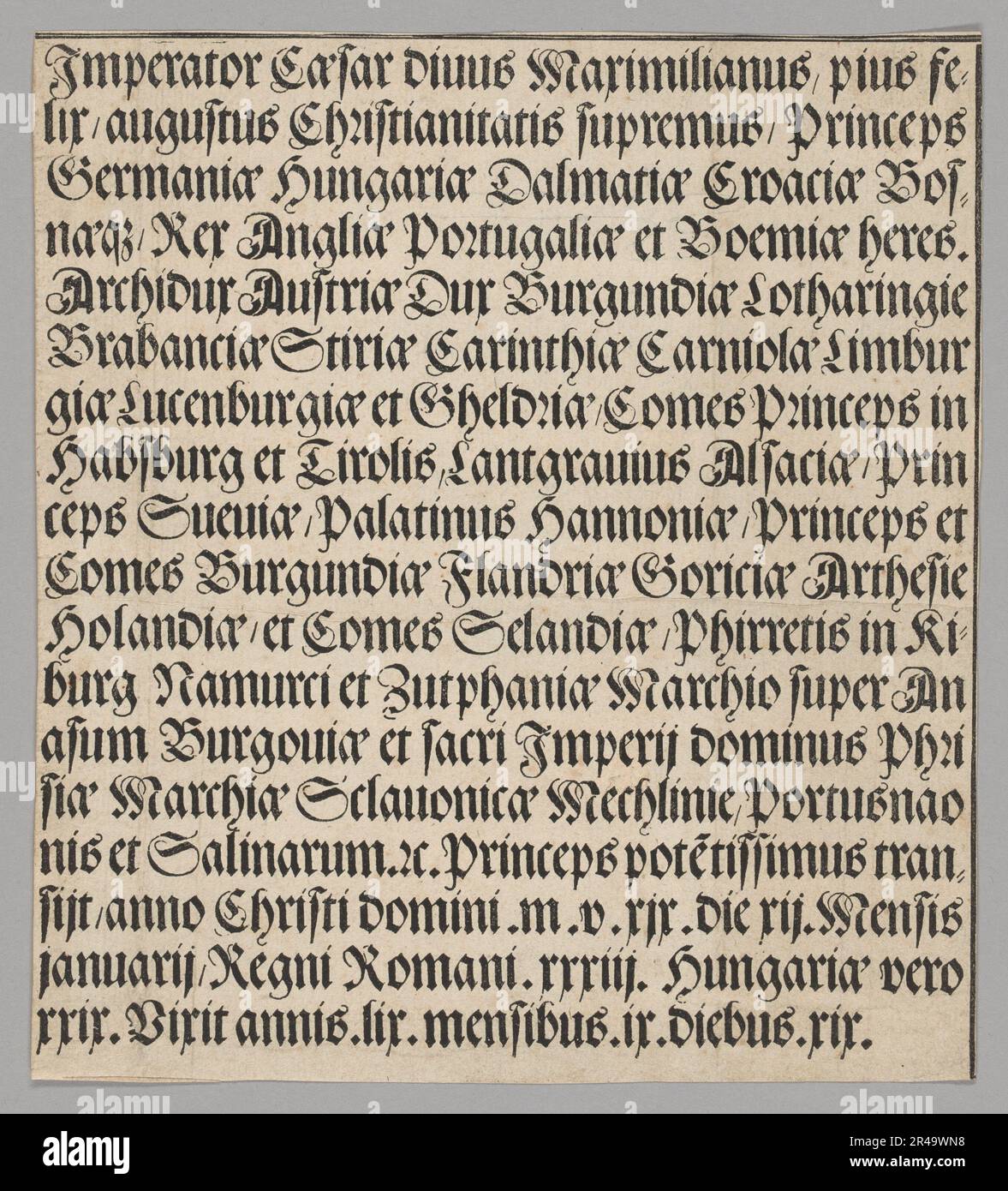 Titles of Emperor Maximilian, from Historical Scenes from the Life of