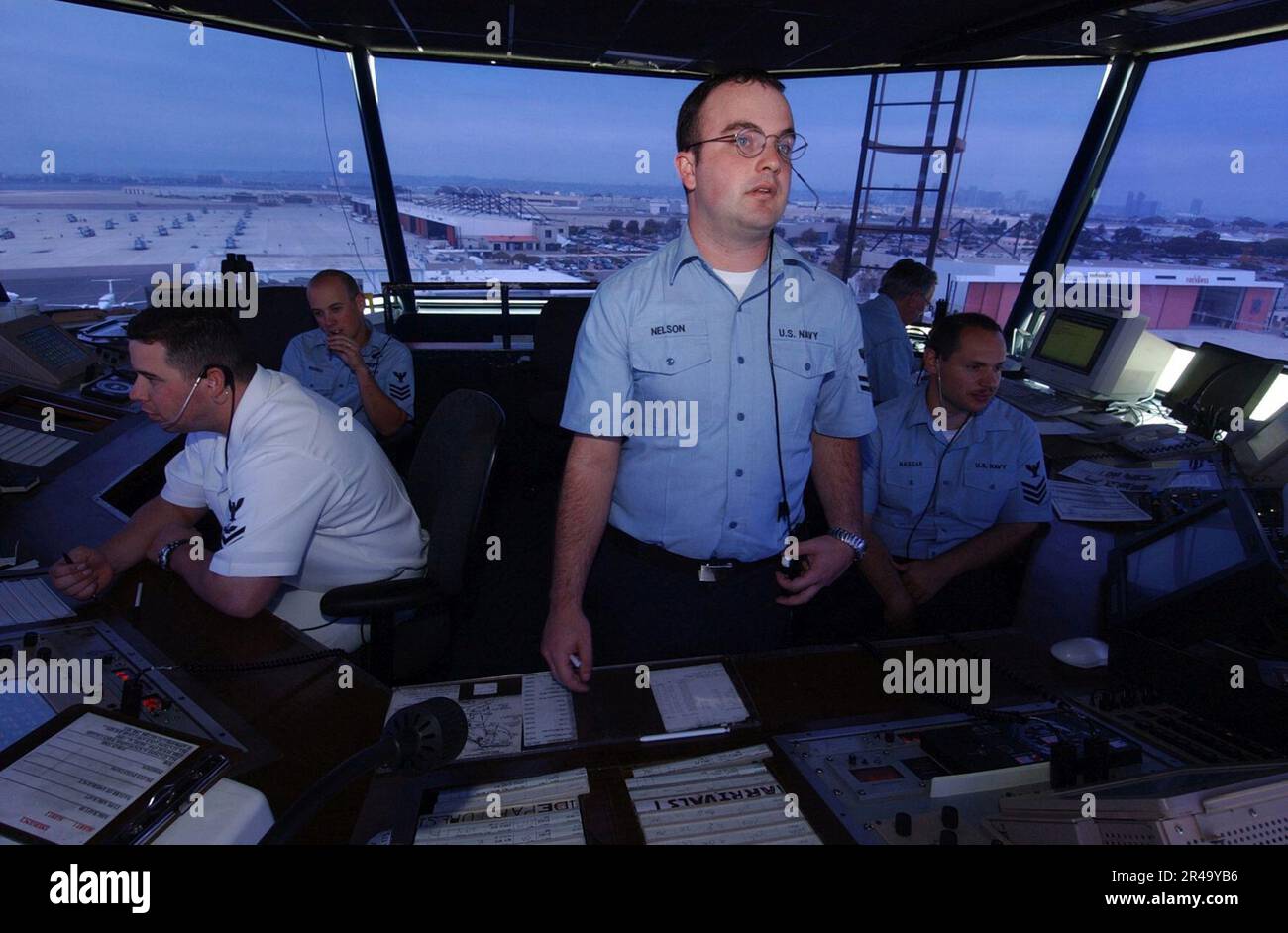 US Navy Air Traffic Controller Stock Photo Alamy