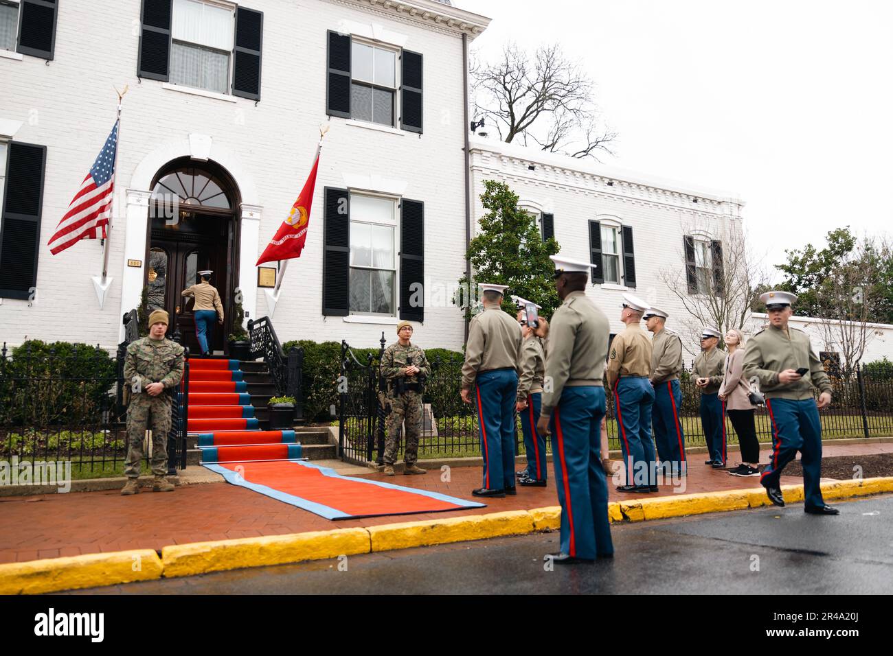 U s marines and their families attending the commandant of the marine