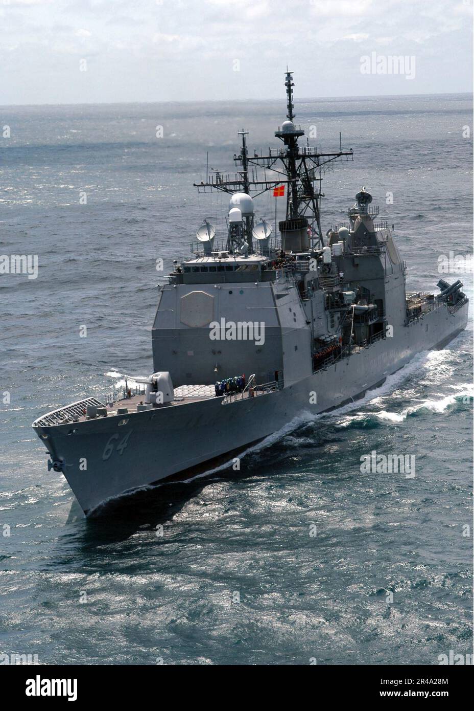 US Navy Guided missile cruiser USS Gettysburg (CG 64) pulls alongside