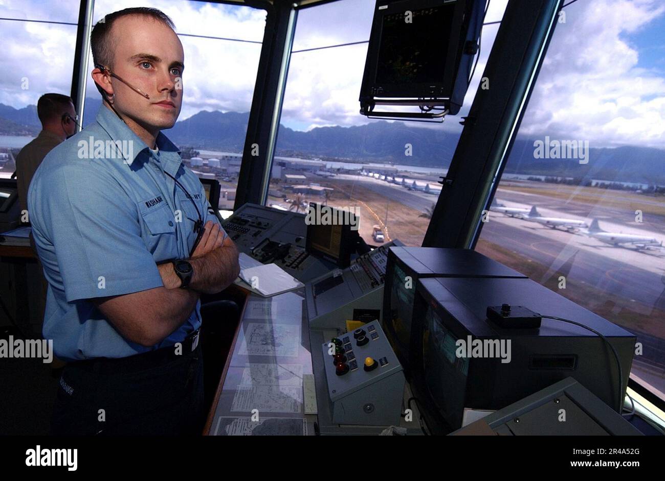 US Navy Air Traffic Controller Stock Photo Alamy