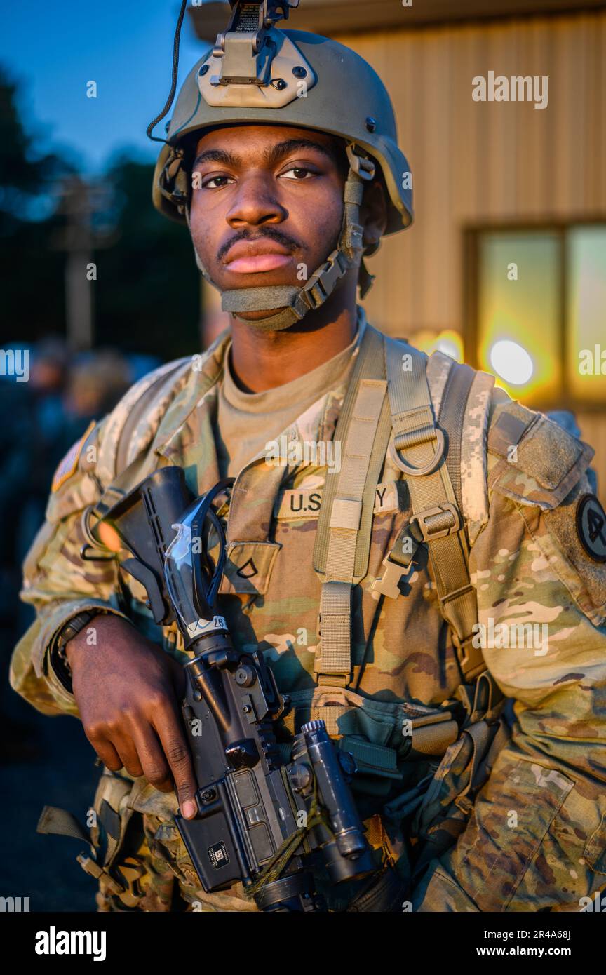 A U.S. Army Soldier, With Bravo Company, 1-114th Infantry Regiment