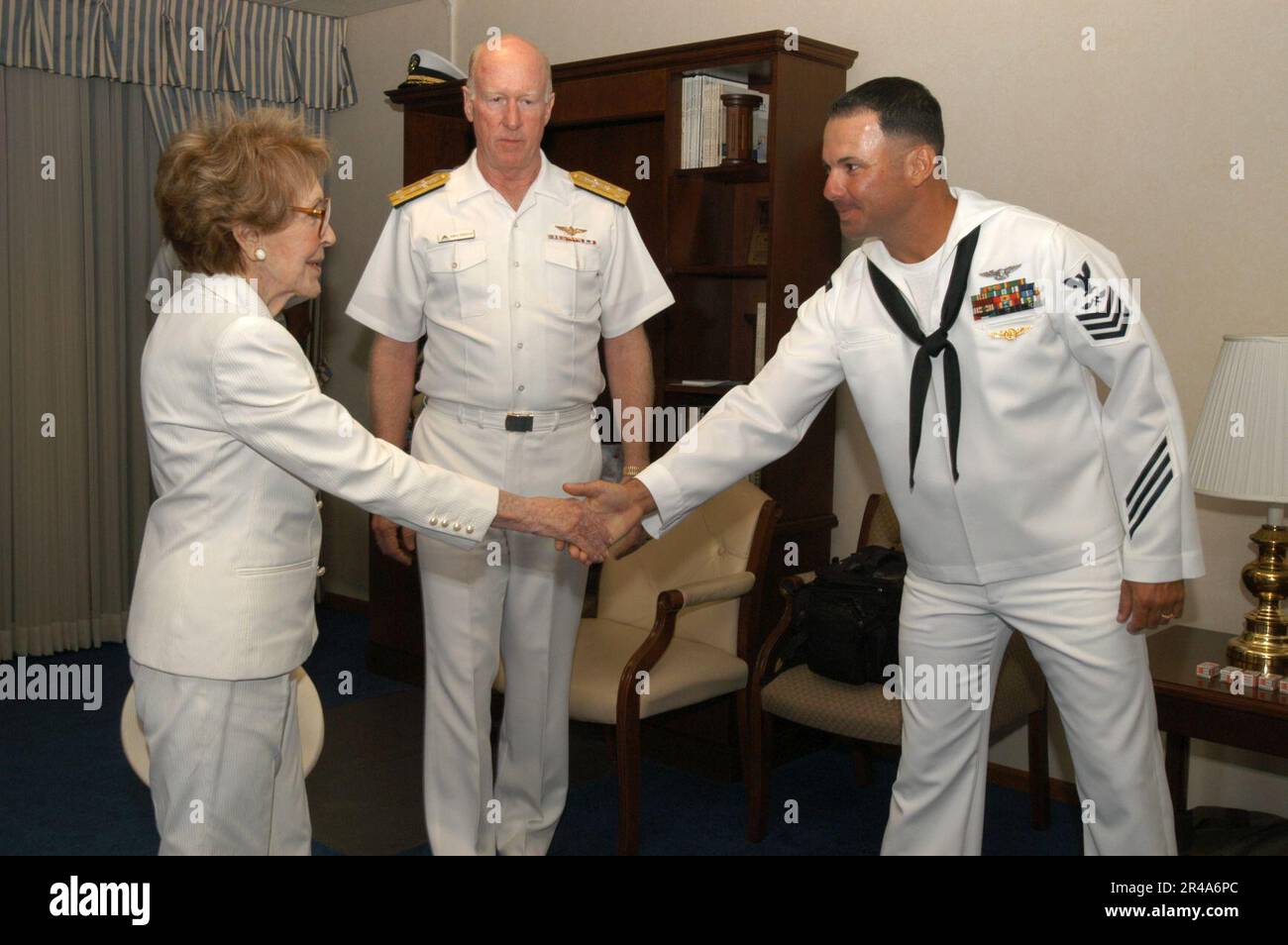 US Navy Former First Lady Nancy Reagan greets Aviation Structural Stock ...