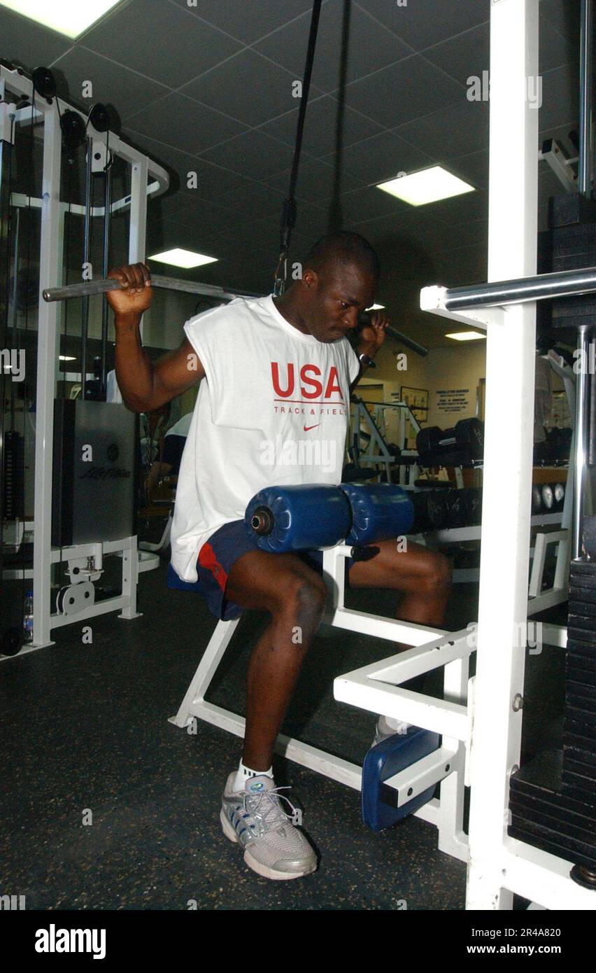 US Navy U.S. Olympic Team sprinter John Capel Stock Photo
