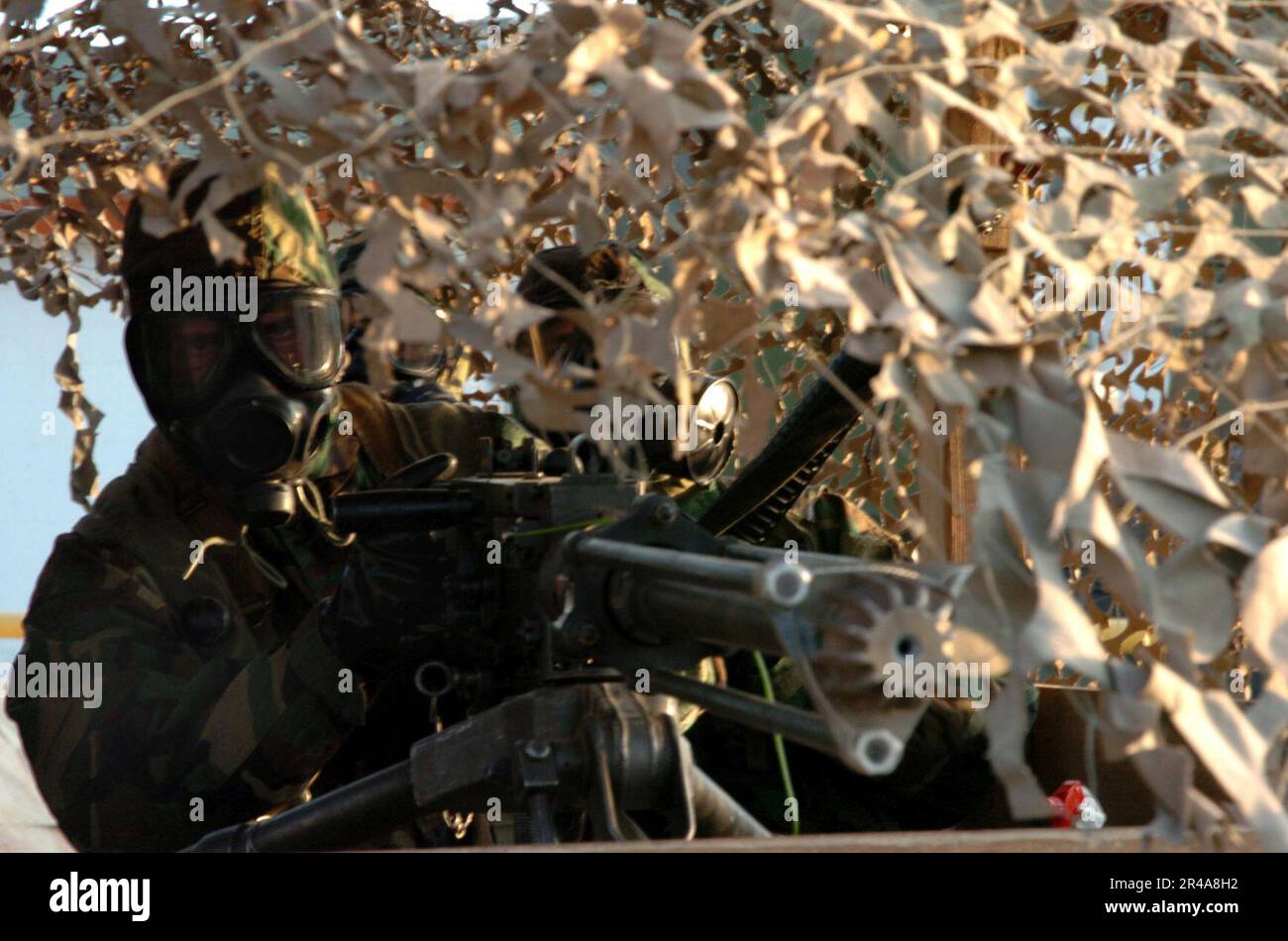 US Navy A Seabee assigned to Naval Mobile Construction Battalion Four