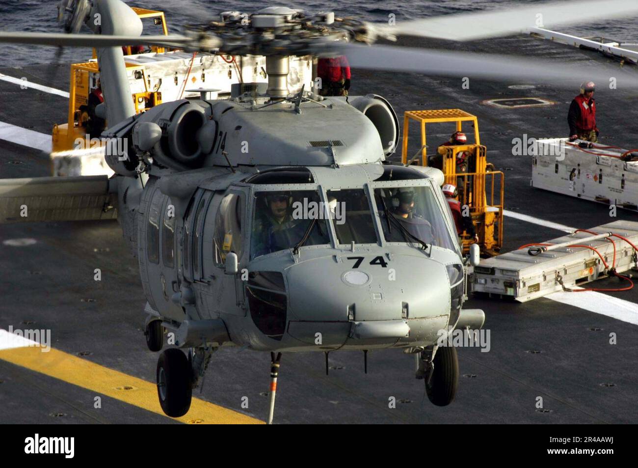 Us Navy An Mh-60s Knighthawk Assigned To The Gunbearers Of Helicopter 