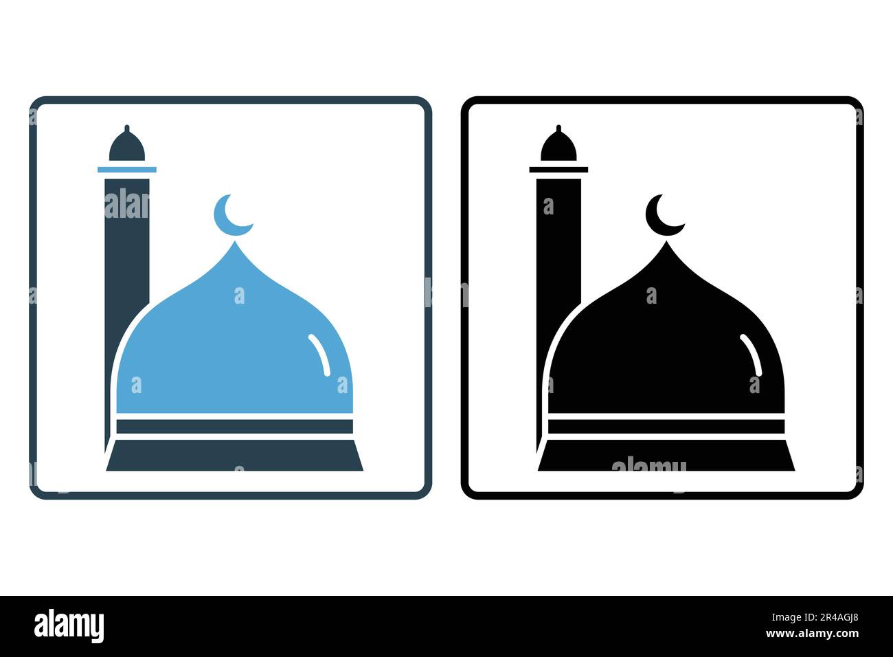 Mosque domes icon. Icon related to Islamic mosque. Solid icon style design. Simple vector design editable Stock Vector