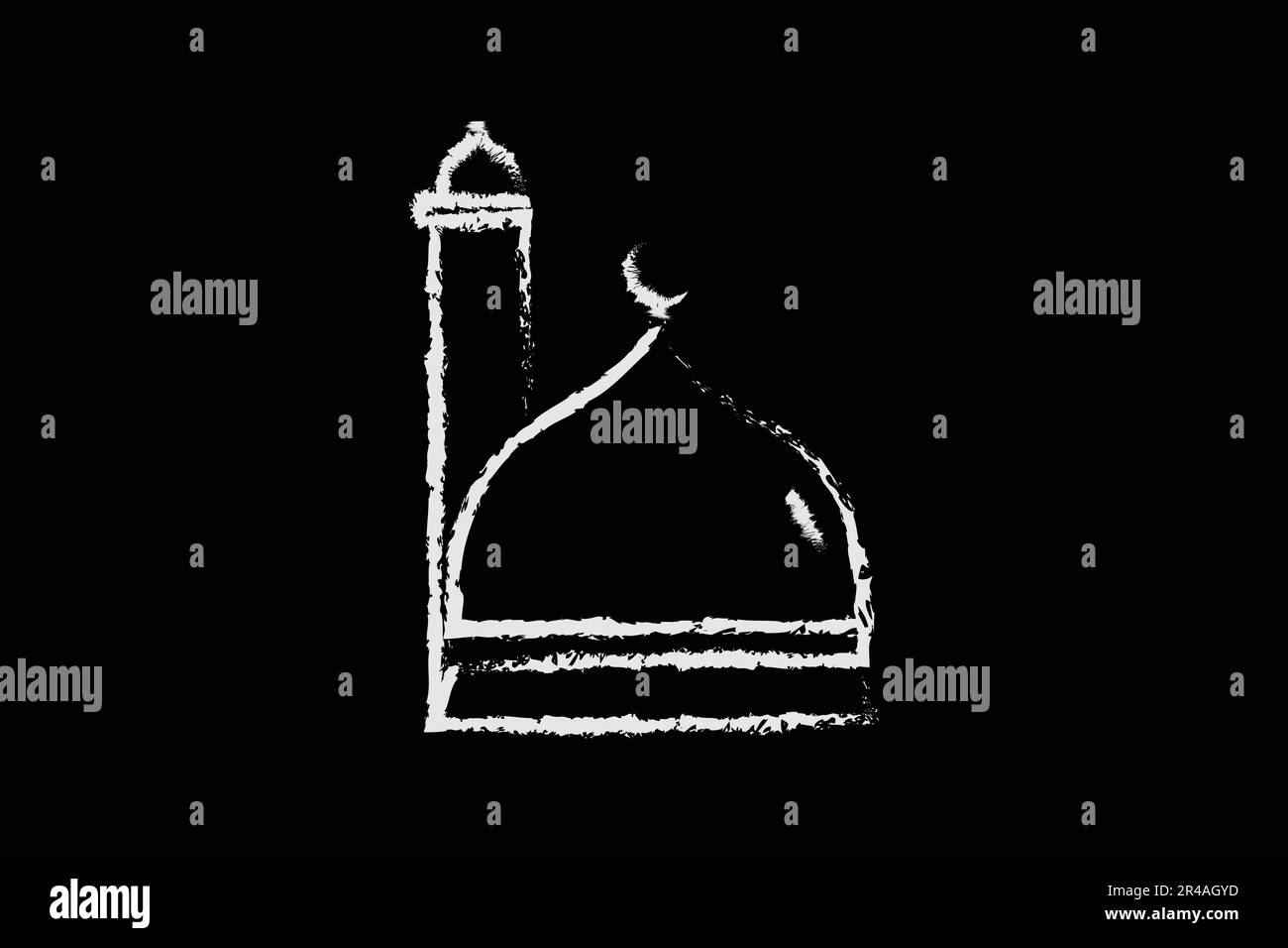 Mosque domes icon. Icon related to Islamic mosque. chalk icon style design. Simple vector design editable Stock Vector