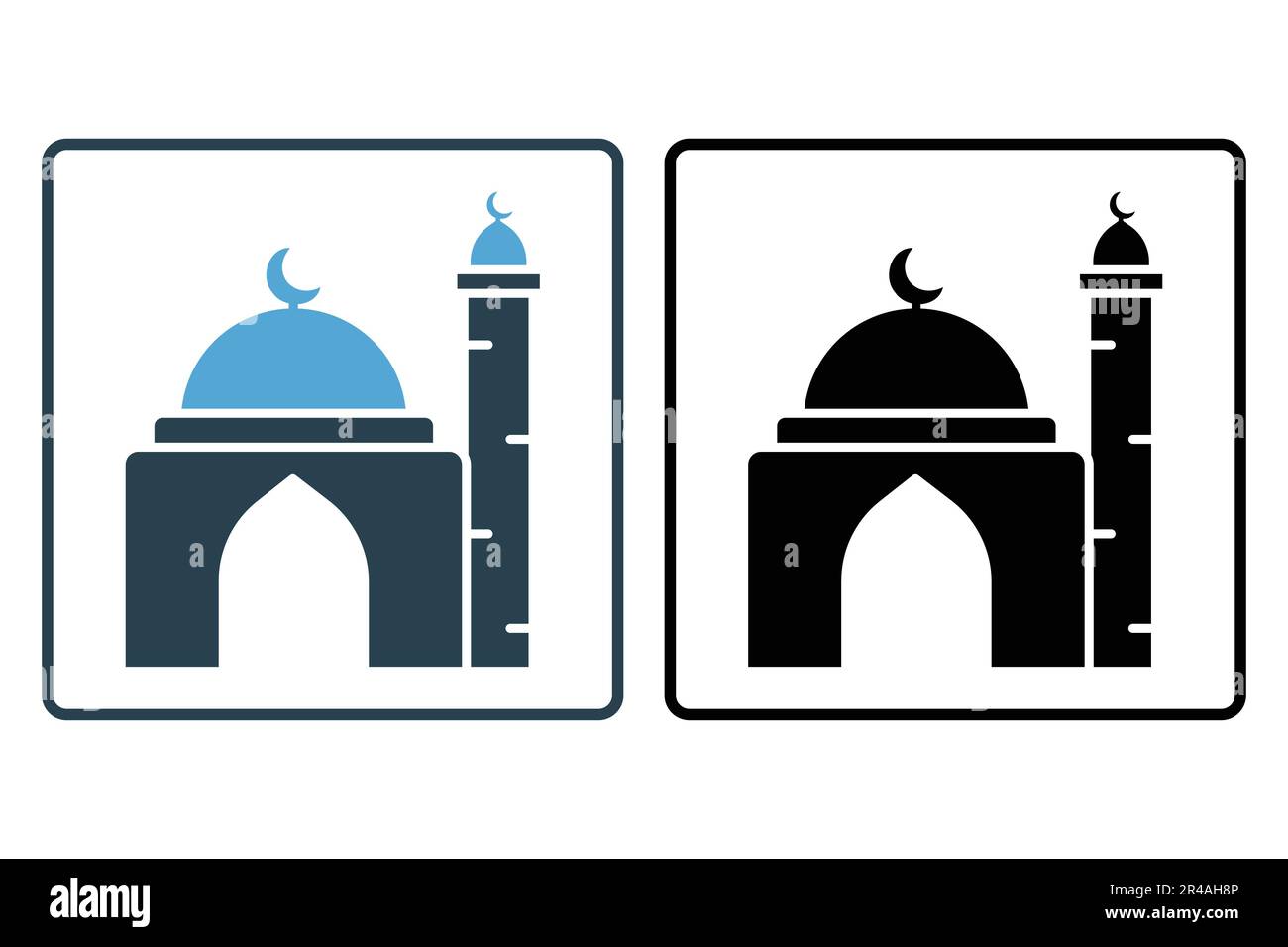 Mosque icon. Icon related to Islamic mosque. Solid icon style design. Simple vector design editable Stock Vector
