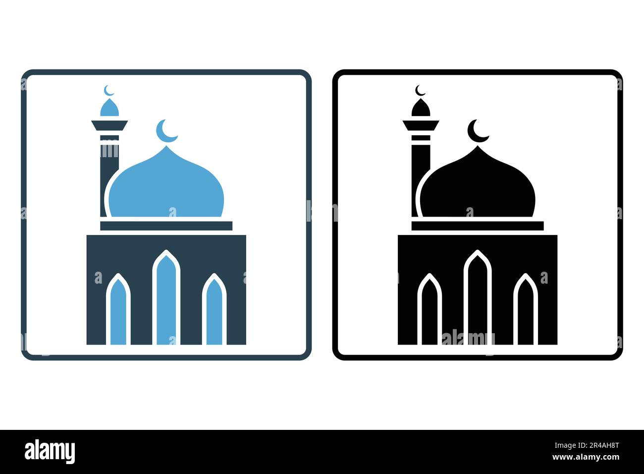 Mosque icon. Icon related to Islamic mosque. Solid icon style design. Simple vector design editable Stock Vector